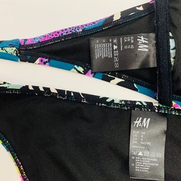 H&M Floral Jungle Leopard Bikini 12/4 - Picture 12 of 12